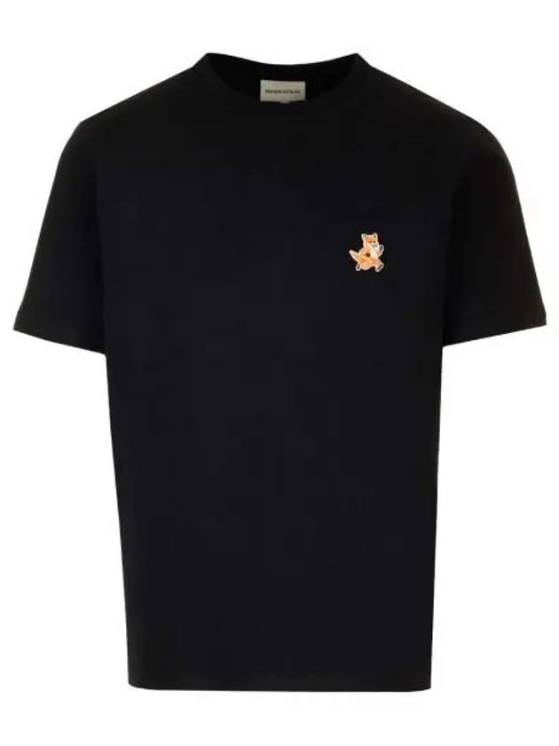 Speedy Fox Patch Comfort Short Sleeve T-Shirt Black - MAISON KITSUNE - BALAAN 2