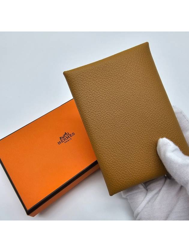 Calviduo Card Holder Compact Evercolor Caramel H085238CK28 - HERMES - BALAAN 3