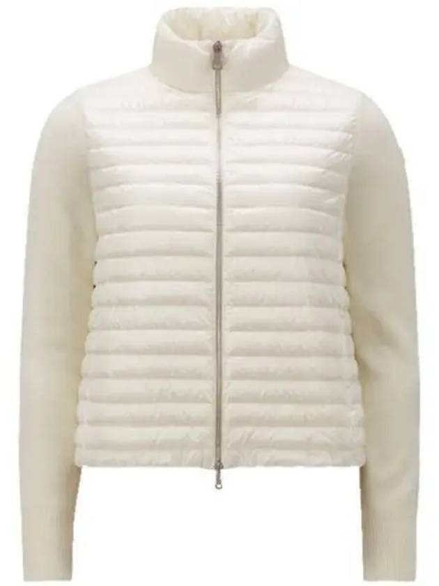 9B00017 M1131 030 Logo Patch Knit Padding Mix Jacket White Women s TJ 270865 - MONCLER - BALAAN 1