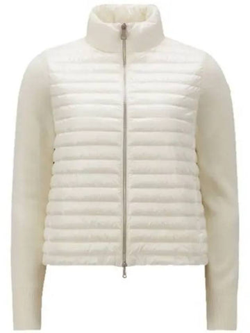 9B00017 M1131 030 Logo Patch Knit Padding Mix Jacket White Women s TJ 270865 - MONCLER - BALAAN 1