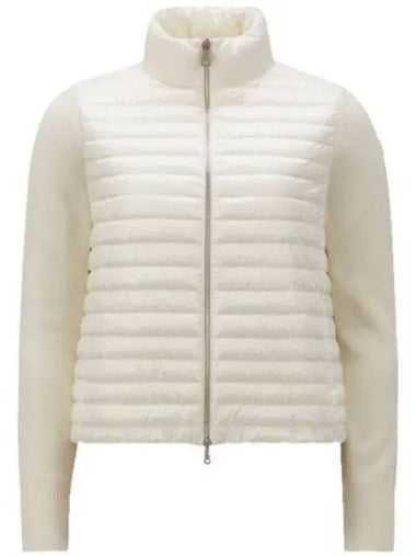 9B00017 M1131 030 Logo Patch Knit Padding Mix Jacket White Women s TJ 270865 - MONCLER - BALAAN 1