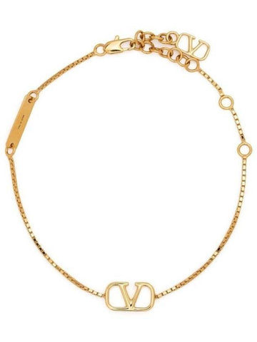 V logo signature metal bracelet gold - VALENTINO - BALAAN 1