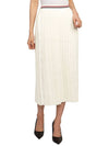 Cotton Stripe Pleated Skirt White - THOM BROWNE - BALAAN 6