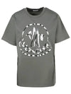 Logo Print Cotton Jersey Short Sleeve T-Shirt Dark Grey - MONCLER - BALAAN 2