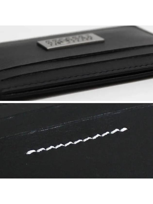 Logo Tag Leather Card Wallet Black - MAISON MARGIELA - BALAAN 5