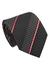 Interlocking G Stripe Tie Black - GUCCI - BALAAN.