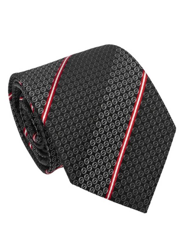 Interlocking G Stripe Silk Tie Black - GUCCI - BALAAN 1