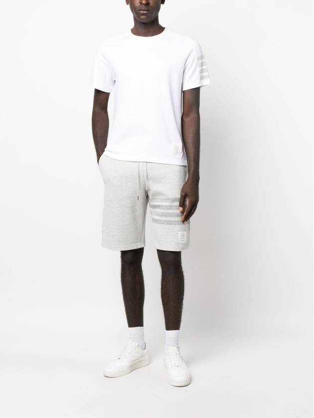 4-Bar Striped Cotton Short Sleeve T-Shirt White - THOM BROWNE - BALAAN 6