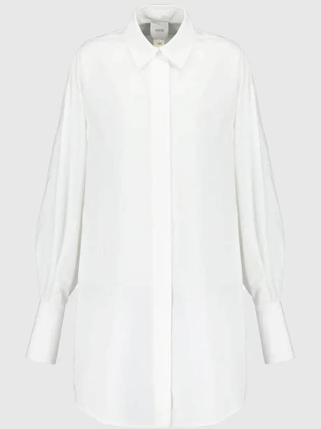 Embroidery Logo Mini Shirt Cotton Short Dress White - PATOU - BALAAN 2