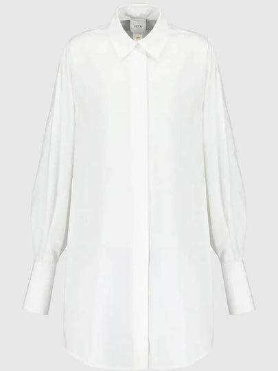 Embroidery Logo Mini Shirt Cotton Short Dress White - PATOU - BALAAN 2