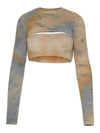 Double Tie-Dye Cut-Out Long Sleeve T-Shirt Camel - OFF WHITE - BALAAN 2