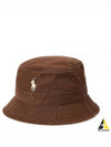 Embroidered Pony Logo Bucket Hat Brown - POLO RALPH LAUREN - BALAAN 2