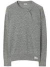 Logo Crew Neck Cashmere Knit Top Light Grey Melange - BURBERRY - BALAAN 1