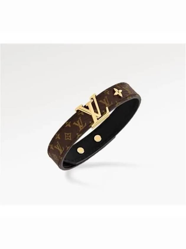 LV Iconic Leather Bracelet Gold Brown - LOUIS VUITTON - BALAAN 4