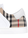 Check Leather Suede Sneakers Natural White Archive Beige - BURBERRY - BALAAN 7