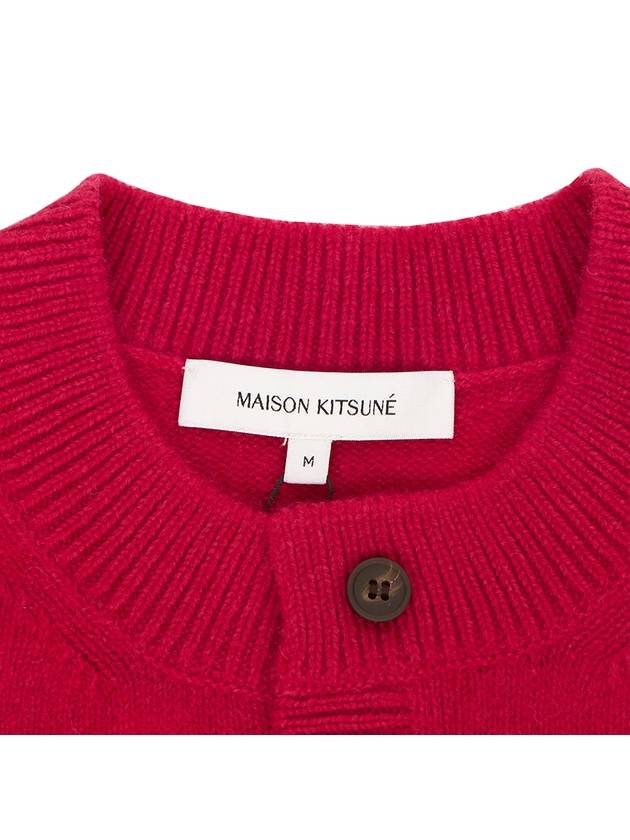 Baby Fox Patch Wool Cardigan Fuchsia - MAISON KITSUNE - BALAAN 10