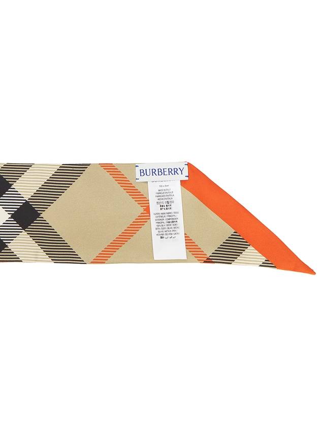 Check Red Hem Silk Scarf Beige - BURBERRY - BALAAN 6