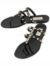 Rockstud Flat Rubber Flip Flops Black - VALENTINO - BALAAN 3