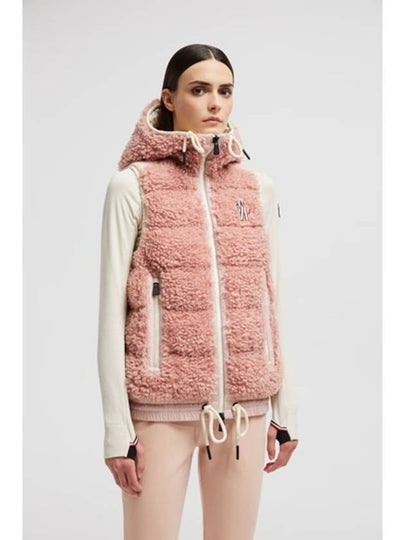 Grenoble Padded Teddy Zip-Up Vest Pink - MONCLER - BALAAN 2