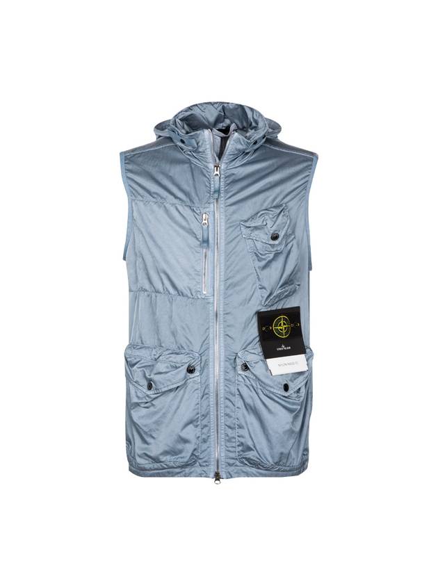 Men's Wappen Patch Nylon Vest Light Blue - STONE ISLAND - BALAAN 1