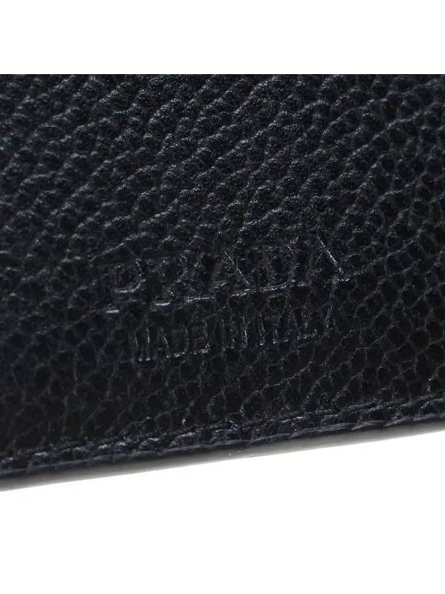 Vitello Triangle Logo Saffiano Flap Card Wallet Black - PRADA - BALAAN 8