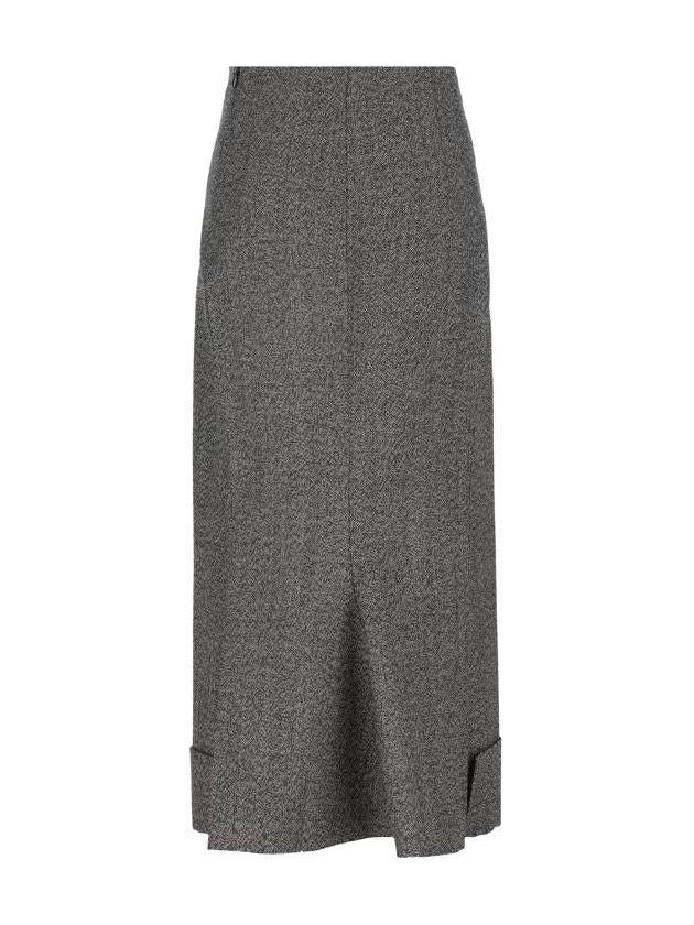 Women's Mouline Maxi Pencil Skirt Black - PRADA - BALAAN 3