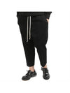 Drawstring Cropped Baggy Pants Black - RICK OWENS - BALAAN 2