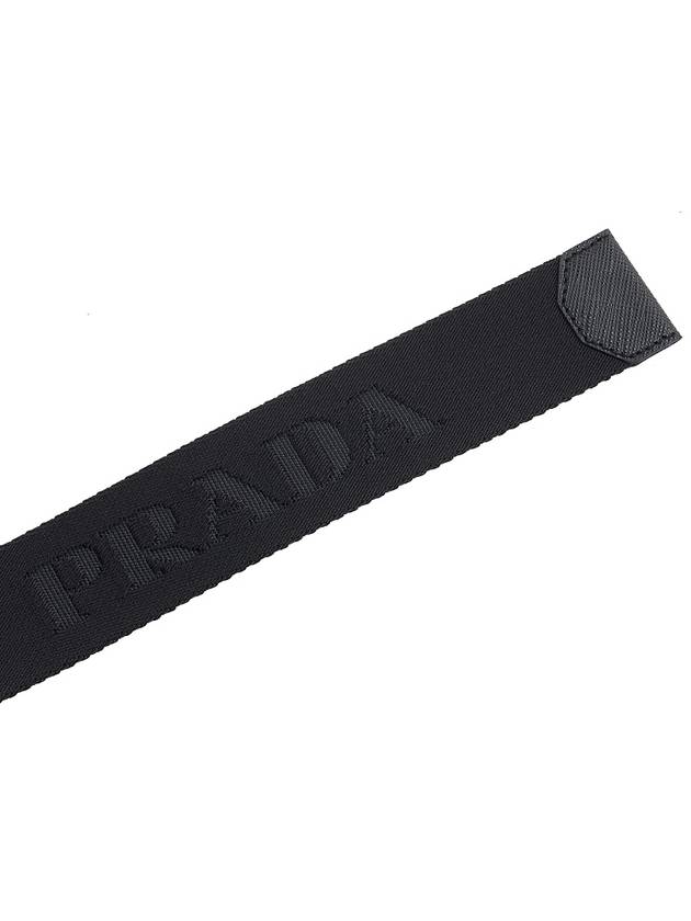 Triangle Logo Plaque Buckle Nylon Belt Black - PRADA - BALAAN 10