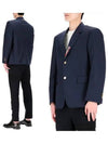 Typewriter Cloth Grosgrain Placket Sport Jacket Navy - THOM BROWNE - BALAAN 2