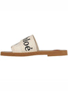 Woody Logo Flat Mule Slippers White - CHLOE - BALAAN 4