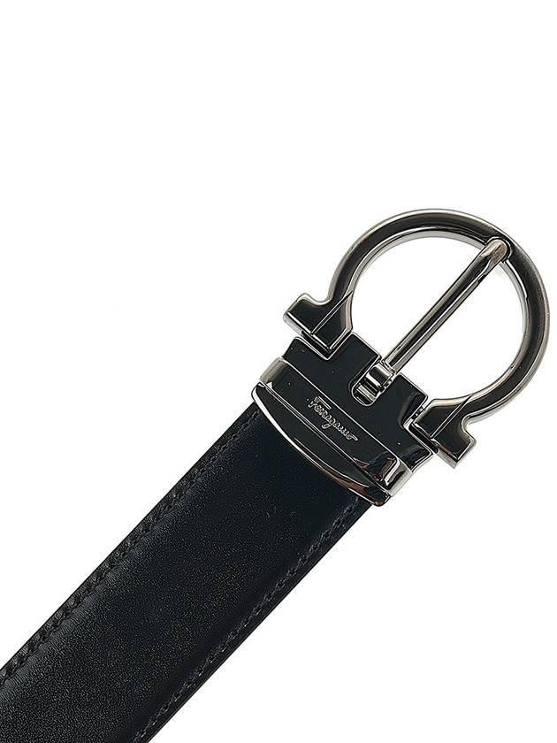 Reversible Adjustable Leather Belt Black - SALVATORE FERRAGAMO - BALAAN 7