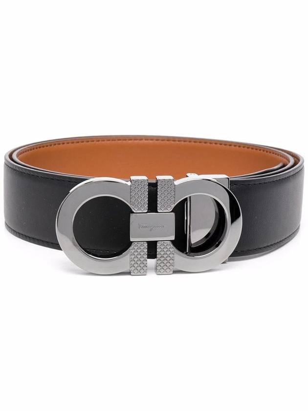 Reversible Leather Belt Black - SALVATORE FERRAGAMO - BALAAN 2