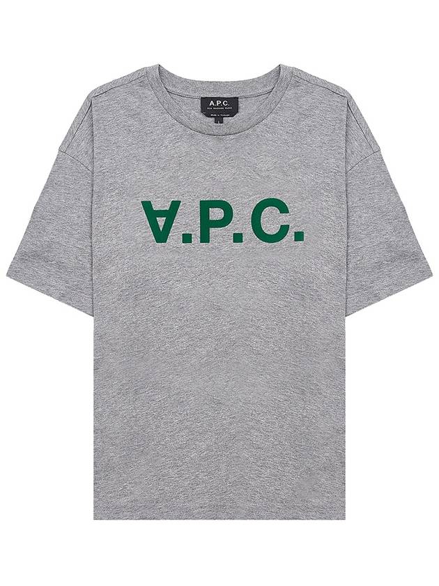 Logo Print Crew Neck Short Sleeve T-Shirt Grey - A.P.C. - BALAAN 9