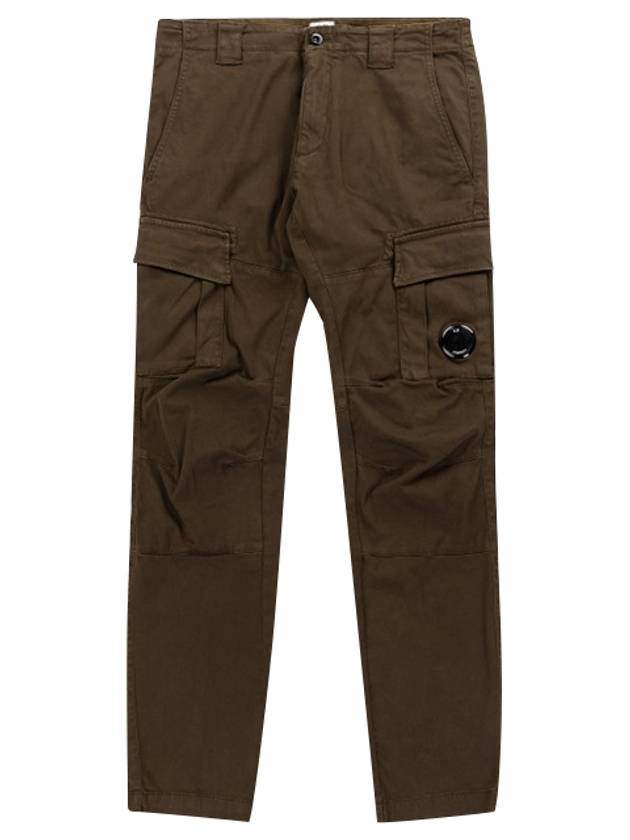 Lens Waffen Garment Dye Straight Cargo Pants Dark Green - CP COMPANY - BALAAN.