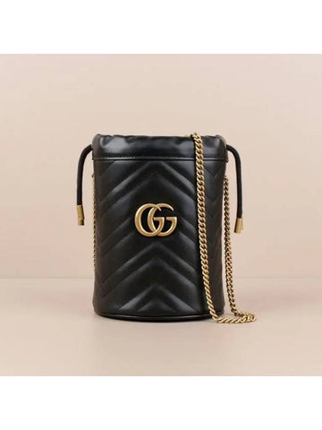 GG Marmont Mini Bucket Bag Black 575163 DTDRT 1000 - GUCCI - BALAAN 1