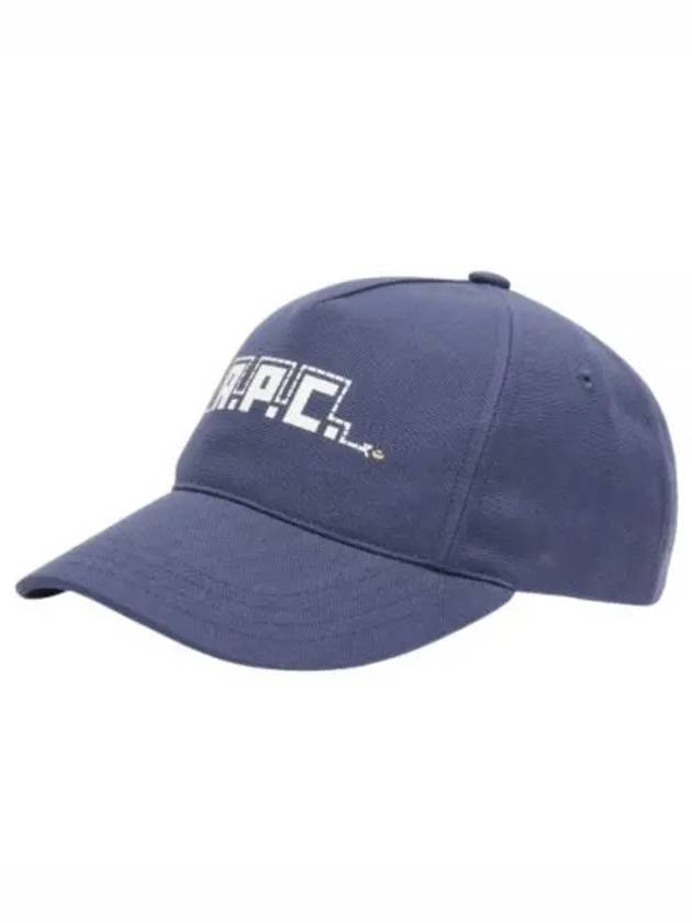 Curved Brim Embroidered Logo Cotton Ball Cap Blue - A.P.C. - BALAAN 2