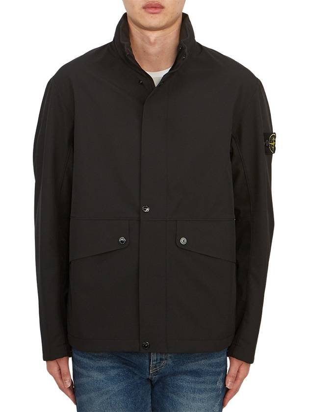 Logo Light Soft Shell Jacket Black - STONE ISLAND - BALAAN 3