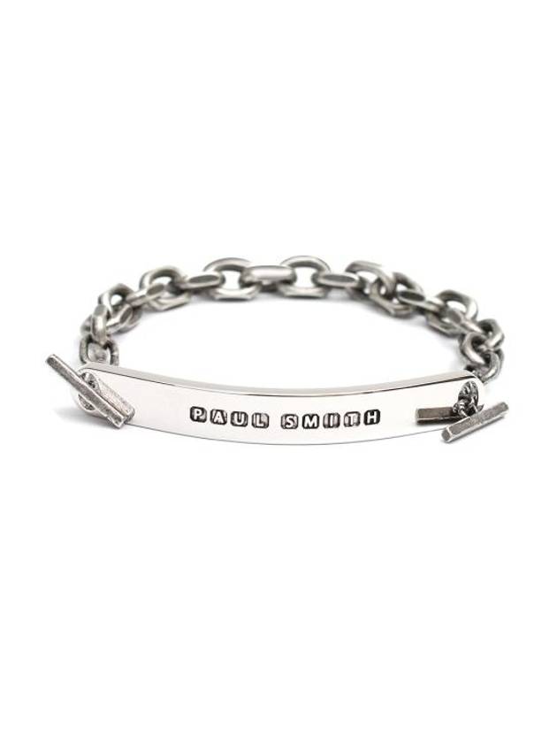 T Bar Logo Engraved Chain Bracelet Silver - PAUL SMITH - BALAAN 1