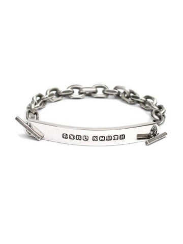 T Bar Logo Engraved Chain Bracelet Silver - PAUL SMITH - BALAAN 1