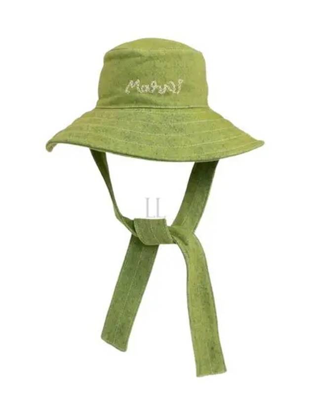 Embroidered Logo Bucket Hat Green - MARNI - BALAAN 2