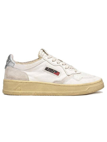 Medalist Leather Suede Silver Tab Low Top Sneakers White - AUTRY - BALAAN 1