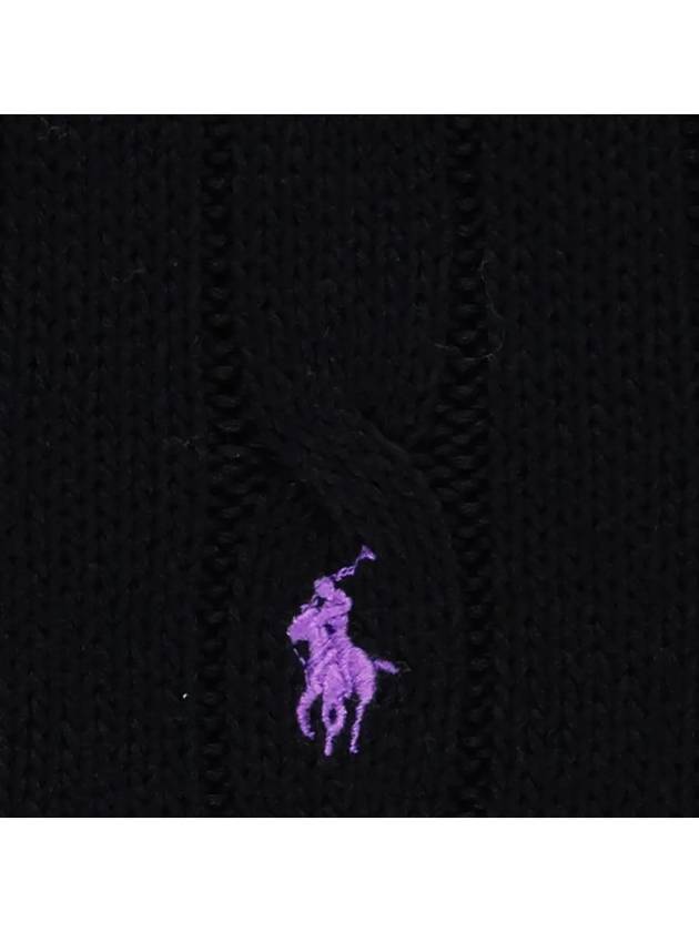 Embroidered Logo Pony Cable Knit Top Black - POLO RALPH LAUREN - BALAAN 5