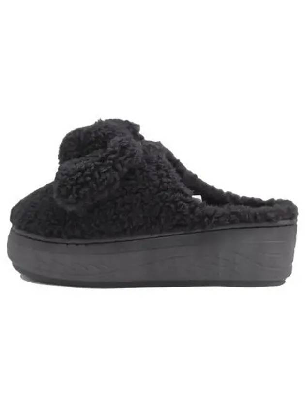 KITSON Poppy Fur Slippers Black - KITON - BALAAN 1