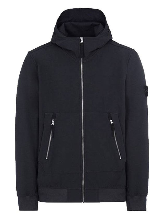 Men's Wappen Softshell Zip-Up Jacket Navy - STONE ISLAND - BALAAN 1