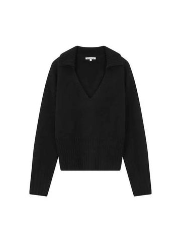 Cashmere Easy Collared Knit Black - REFORMATION - BALAAN 1