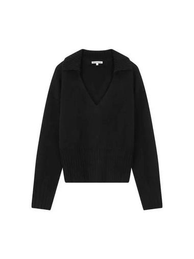 Cashmere Easy Collared Knit Black - REFORMATION - BALAAN 1