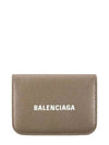 Logo Tripold Leather Half-Wallet Brown - BALENCIAGA - BALAAN 2