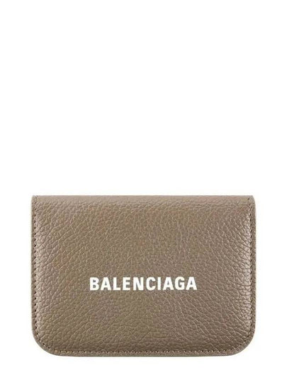 Logo Tripold Leather Half-Wallet Brown - BALENCIAGA - BALAAN 2