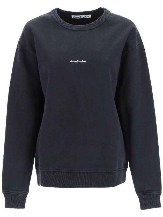 Mini Logo Crew Neck Sweatshirt Black - ACNE STUDIOS - BALAAN 2