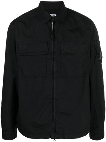 Taylon L Zip-up Long Sleeve Shirt Black - CP COMPANY - BALAAN 1